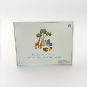 Pottery Barn Kids Safari Accessories Set New 2013 NOS Wooden Animals + Tree RARE